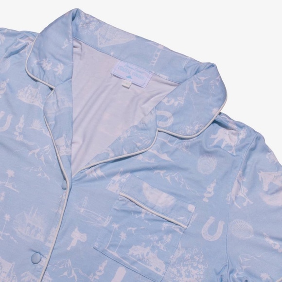 Coastal Cowboy Western Toile Bamboo Viscose Pajama Set - Picture 3 of 5